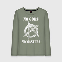 Лонгслив хлопковый женский NO GODS NO MASTERS, цвет: авокадо