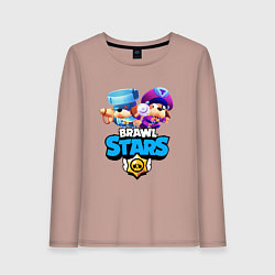 Лонгслив хлопковый женский Генерал Гавс - Brawl Stars, цвет: пыльно-розовый