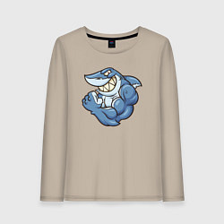 Лонгслив хлопковый женский Shark Fit, цвет: миндальный
