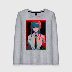 Женский лонгслив Макима человек бензопила Red