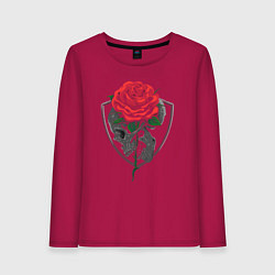 Лонгслив хлопковый женский Skull&Rose, цвет: маджента