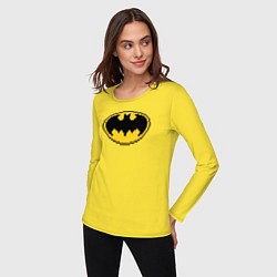 Лонгслив хлопковый женский Batman 8 bit, цвет: желтый — фото 2