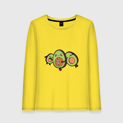 Лонгслив хлопковый женский Авокадо играют в Регби, цвет: желтый