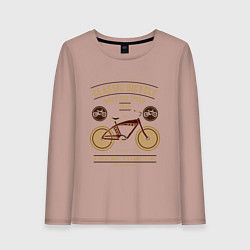 Лонгслив хлопковый женский Классический велосипед, цвет: пыльно-розовый