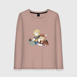 Лонгслив хлопковый женский Альбедо и Кли, цвет: пыльно-розовый