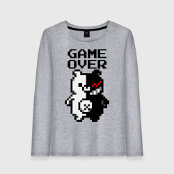 Лонгслив хлопковый женский MONOKUMA GAME OVER, цвет: меланж