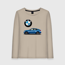Лонгслив хлопковый женский BMW X6, цвет: миндальный