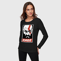 Лонгслив хлопковый женский RAGE GOW, цвет: черный — фото 2