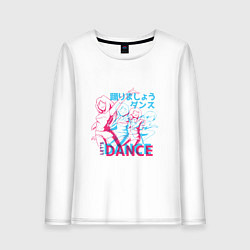 Лонгслив хлопковый женский Anime Neon Dance, цвет: белый