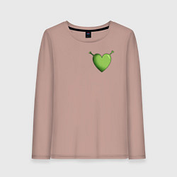 Лонгслив хлопковый женский Шрек Love, цвет: пыльно-розовый