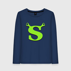 Лонгслив хлопковый женский Shrek: Logo S, цвет: тёмно-синий