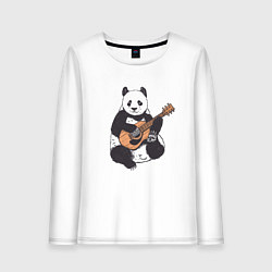 Женский лонгслив Панда гитарист Panda Guitar