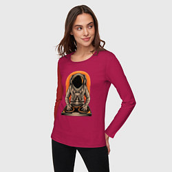 Лонгслив хлопковый женский Космонавт диджей - cosmo DJ, цвет: маджента — фото 2
