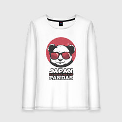 Лонгслив хлопковый женский Japan Kingdom of Pandas, цвет: белый