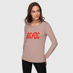 Лонгслив хлопковый женский ACDC, цвет: пыльно-розовый — фото 2