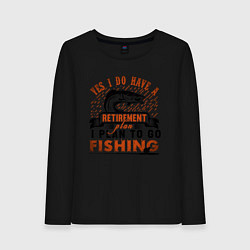 Лонгслив хлопковый женский I plan to fishing, цвет: черный