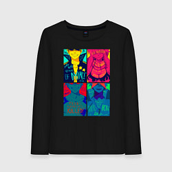 Лонгслив хлопковый женский Gurren Lagann posters, цвет: черный