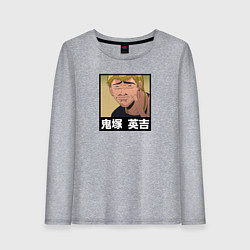 Лонгслив хлопковый женский Onizuka face, цвет: меланж