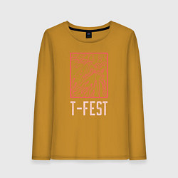 Лонгслив хлопковый женский T-FEST, цвет: горчичный