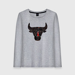 Лонгслив хлопковый женский Bulls - Jordan, цвет: меланж