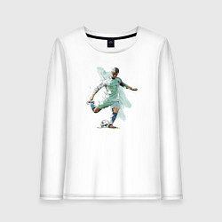 Лонгслив хлопковый женский Ronaldo Striker Portugal Manchester United, цвет: белый