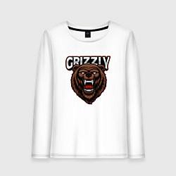 Женский лонгслив Медведь Grizzly