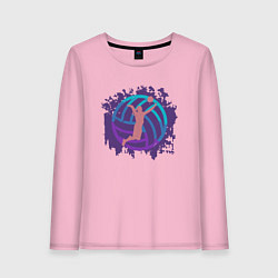 Лонгслив хлопковый женский Violet Volleyball, цвет: светло-розовый