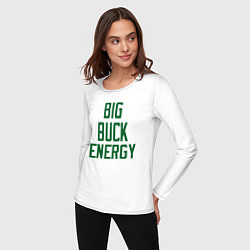 Лонгслив хлопковый женский Big Buck Energy, цвет: белый — фото 2