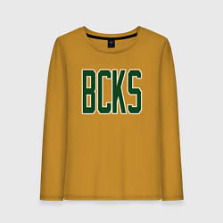 Лонгслив хлопковый женский BCKS Bucks, цвет: горчичный