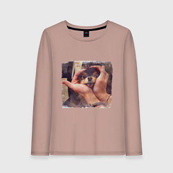 Лонгслив хлопковый женский 8 мембер, цвет: пыльно-розовый