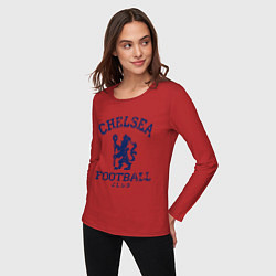 Лонгслив хлопковый женский Chelsea FC: Lion, цвет: красный — фото 2