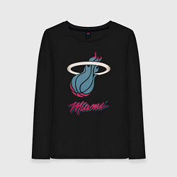 Лонгслив хлопковый женский Miami Heat, цвет: черный