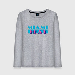 Лонгслив хлопковый женский Майами Хит, цвет: меланж