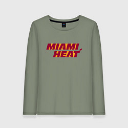 Лонгслив хлопковый женский NBA - Miami Heat, цвет: авокадо