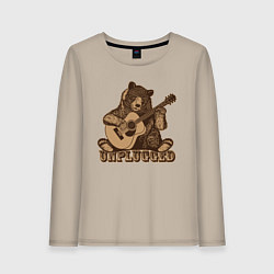 Женский лонгслив Медведь играет на гитаре