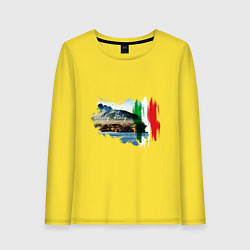 Лонгслив хлопковый женский Страны Италия Сицилия, цвет: желтый
