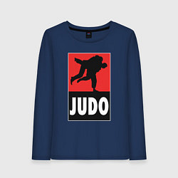 Лонгслив хлопковый женский Judo, цвет: тёмно-синий