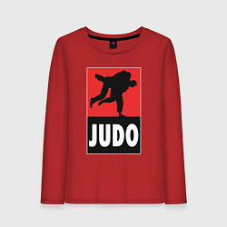 Лонгслив хлопковый женский Judo, цвет: красный