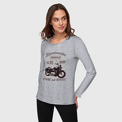 Лонгслив хлопковый женский Triumph speedmaster bonneville, цвет: меланж — фото 2