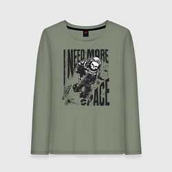 Женский лонгслив Космонавт скелет