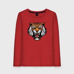 Лонгслив хлопковый женский Angry Tiger, цвет: красный