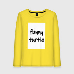 Лонгслив хлопковый женский Funny turtle, цвет: желтый
