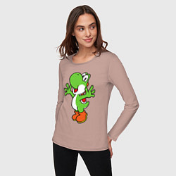 Лонгслив хлопковый женский Yoshi, цвет: пыльно-розовый — фото 2