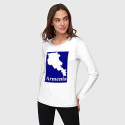 Лонгслив хлопковый женский Армения Armenia, цвет: белый — фото 2