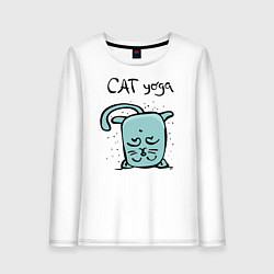 Женский лонгслив Кот и йога