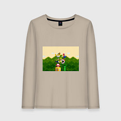 Лонгслив хлопковый женский Mario Coins, цвет: миндальный