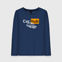 Лонгслив хлопковый женский Car Hub hub, цвет: тёмно-синий