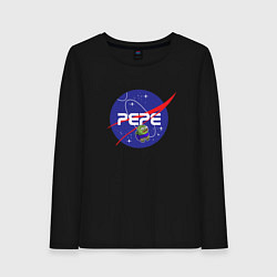Лонгслив хлопковый женский Pepe Pepe space Nasa, цвет: черный