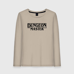 Лонгслив хлопковый женский DUNGEON MASTER ГАЧИМУЧИ ЧЁРНЫЙ ЛОГО, цвет: миндальный