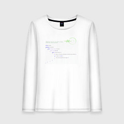 Лонгслив хлопковый женский Код Создателя - для программиста, цвет: белый
